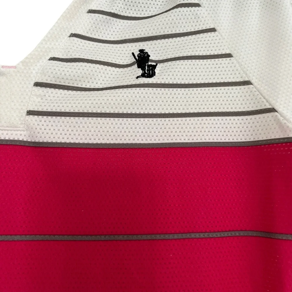 Nike Golf Tour Performance Dri-FIT Polo Shirt Pink White Striped Womens XS